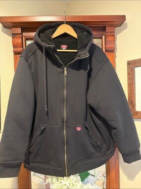 Wrangler Black Sherpa-Lined Zip Hoodie